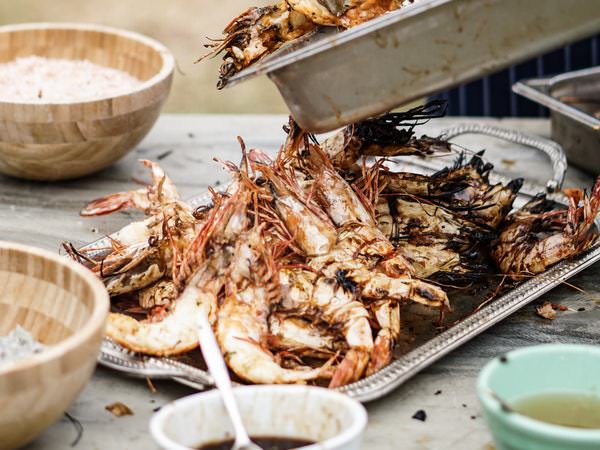 Marisco a la brasa, marisco a la barbacoa, marisco a la parrilla